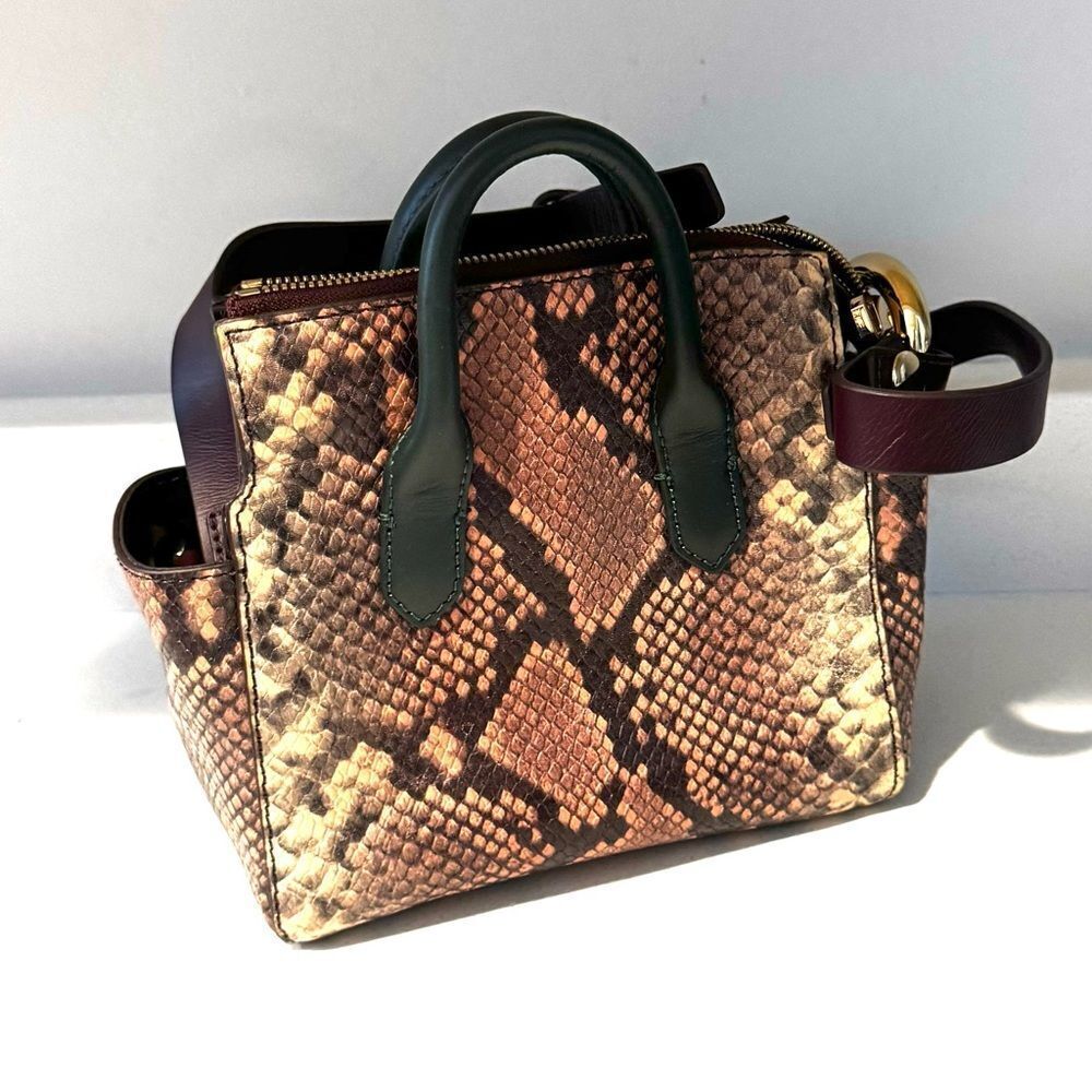 J Crew Mini Harper Snakeskin Embossed Leather Bag - Picture 3 of 11